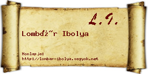 Lombár Ibolya névjegykártya