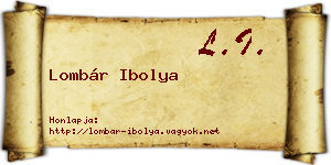 Lombár Ibolya névjegykártya